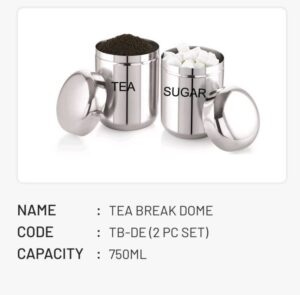 Sizzle Tea Break Dome ( 2 Pc ) 750 Ml