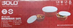 Solo Microwave SS Bowl 3 Pcs Set