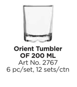 Roxx 2767 Orient Tumbler Of 200 Ml