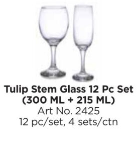 Roxx 2425 Tulip Stem Glass 12 Pcs Sets