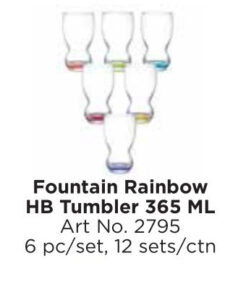 Roxx 2795 Fountain Rainbow Hb Tumbler 365 Ml