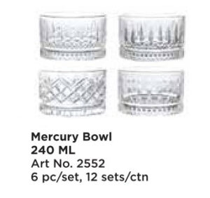 Roxx 2552 Mercury Bowl 240 Ml