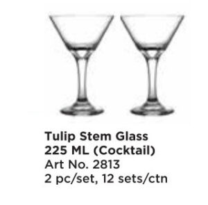 Roxx 2813 Tulip Steam Glass 225 Ml ( Cocktail)