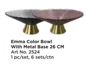Roxx 2524 Emma Color Bowl With Metal Base 26 Cm