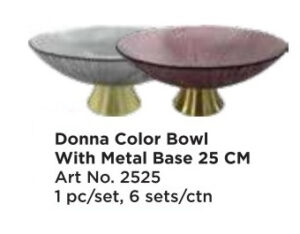 Roxx 2525 Donna Color Bowl With Metal Base 25 Cm