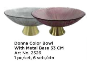 Roxx 2526 Donna Color Bowl With Metal Base 33 Cm