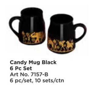 Roxx 7157-B Candy Mug Black 6Pcs Set