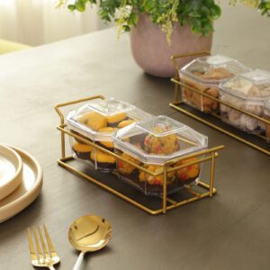 JVS Relish Serving 2 Bowl Golden Frame