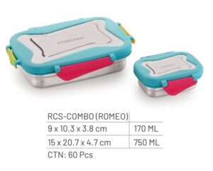 Steel Lock Smart RCS Combo ( Romeo) Steel Lid Container