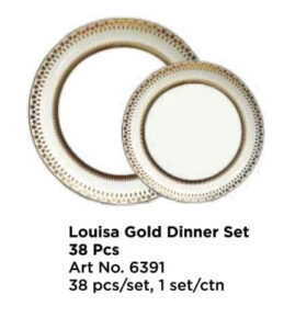 Roxx 6391 Louisa Gold Dinner Set 38 Pcs