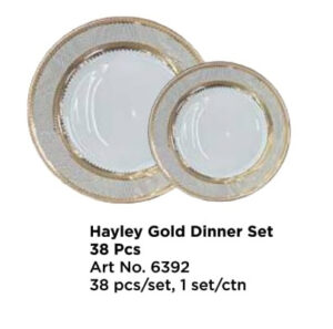 Roxx 6392 Hayley Gold Dinner Set 38 Pcs