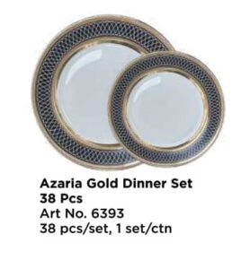 Roxx 6393 Azaria Gold Dinner Set 38 Pcs