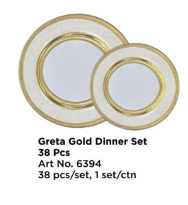 Roxx 6394 Greta Gold Dinner Set 38 Pcs