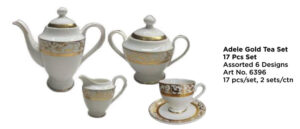 Roxx 6396 Adele Gold Tea Set 17 Pcs Set