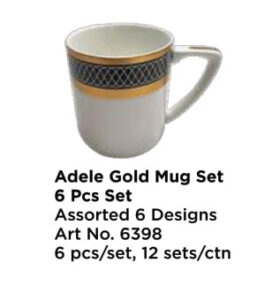 Roxx 6398 Adele Gold Mug 6 Pcs Set