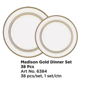 Roxx 6384 Madison Gold Dinner Set 38 Pcs