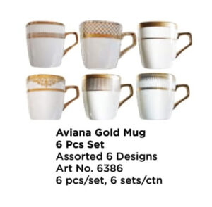 Roxx 6386 Aviana Gold Mug 6 Pcs Set