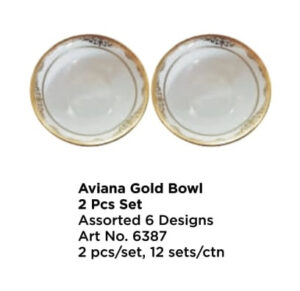 Roxx 6387 Aviana Gold Bowl 2 Pcs Set