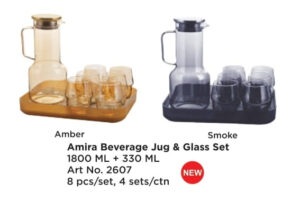 Roxx 2607 Amira Baverage Jug & Glass Set 1800+330 Ml