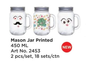 Roxx 2453 Mason Jar Printed 450 Ml