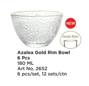 Roxx 2652 Azalea Gold Rim Bowl 6 Pcs 180 Ml