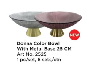 Roxx 2525 Donna Color Bowl W/ Metal Base 25 Cm