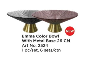 Roxx 2524 Emma Color Bowl W / Metal Base 26 Cm