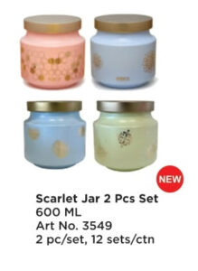 Roxx 3549 Scarlet Jar 2 Pcs Set 600 Ml