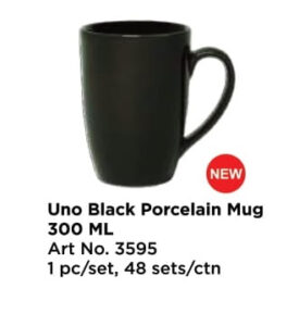 Roxx 3595 Uno Black Porcelain Mug 300 Ml