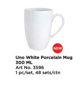 Roxx 3596 Uno White Porcelain Mug 300 Ml