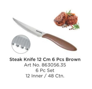 Tescoma 863056.35 Steak Knife 12 Cm 6 Pc Set Brown