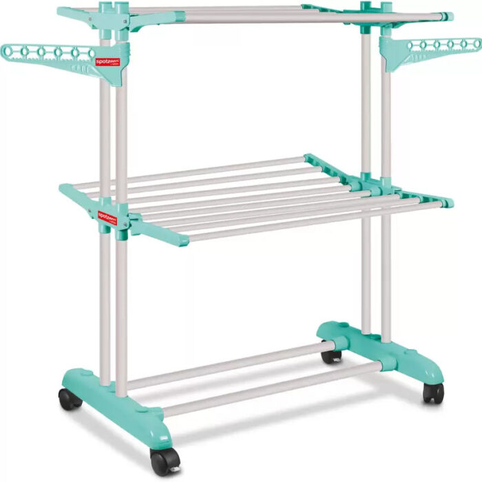 50-2-layers-cloth-drying-stand-aqua-green-floor-balcony-hanger-original-imagu39eecmdfvjv