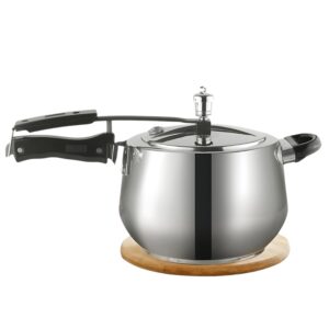 Vinod Europa Stainless Steel Inner Lid Pressure Cooker - 5.5 Litre | Handi Shape | Sandwich Bottom Cooker | Induction and Gas Base | ISI and CE certified - 2 Years Warranty