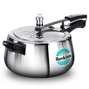 Hawkins 5 Litre Triply Contura Pressure Cooker, Triply Stainless Steel Induction Cooker, Contura shaped Cooker, Best Cooker, Silver (SSTCO50)