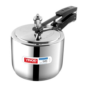 Vinod Stainless Steel Inner Lid Pressure Cooker - 3 Litre | Sandwich Bottom Cooker | Induction and Gas Base | ISI and CE Certified - 2 Years Warranty