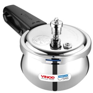 Vinod Splendid Plus Stainless Steel Pressure Cooker Outer Lid 1.5 Litre | SAS Bottom Handi Cooker | Induction and Gas Base | ISI and CE certified | 2 Years Warranty