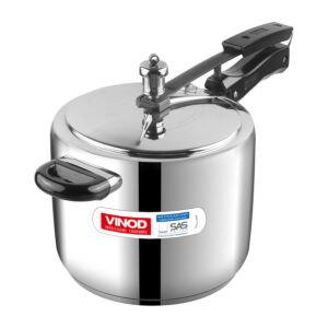 Vinod Stainless Steel Inner Lid Pressure Cooker - 5 Litre | Sandwich Bottom Cooker | Induction and Gas Base | ISI and CE Certified - 2 Years Warranty