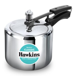 Hawkins Triply 3 Litre Classic Pressure Cooker, Triply Stainless Steel Induction Inner Lid Cooker, Tall Design Cooker, Best Cooker, Silver (SSTCL3T)