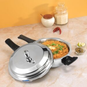 Vinod Splendid Plus Stainless Steel Pressure Cooker Outer Lid 1.5 Litre | SAS Bottom Handi Cooker | Extra Glass Lid | Induction and Gas Base | ISI and CE certified | 2 Years Warranty