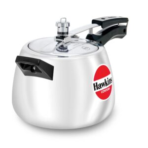 Hawkins 4 Litre Contura Pressure Cooker, Handi Inner Lid Cooker, Silver (HC40) Aluminium