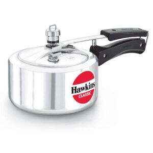 Hawkins 2 Litre Classic Pressure Cooker, Best Inner Lid Cooker, Small Cooker, Silver (CL20)
